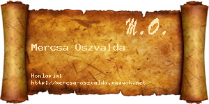 Mercsa Oszvalda névjegykártya